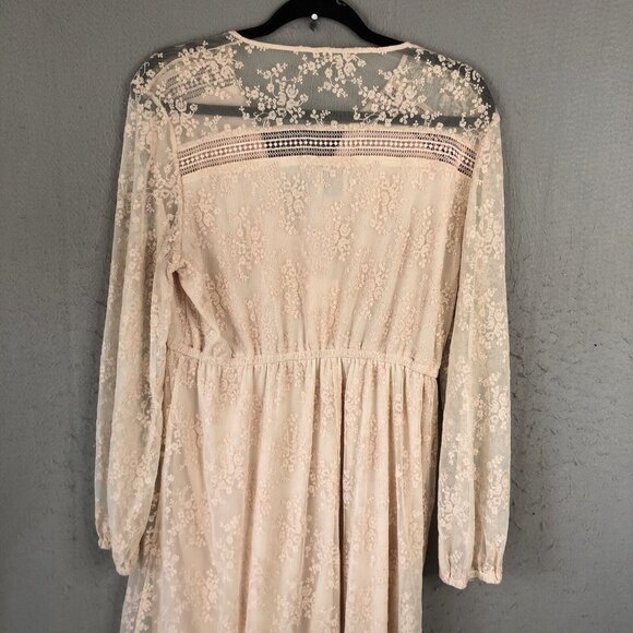 BAE Dress Womens M Pink Blush Lace Cottage Core Fairy Feminine Victorian NEW - Picture 16 of 16